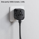 USAMS Network Adapter. 2xUSB T55 12W 4in1 US/AU/EU/UK black/black CC173TC01 (US-CC173) Univesal Trav