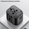 USAMS Network Adapter. 2xUSB T55 12W 4in1 US/AU/EU/UK black/black CC173TC01 (US-CC173) Univesal Trav
