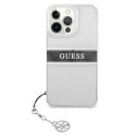 Guess GUHCP13LKB4GGR iPhone 13 Pro / 13 6.1" Transparent hardcase 4G Gray Strap Charm