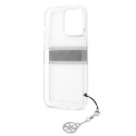 Guess GUHCP13LKB4GGR iPhone 13 Pro / 13 6.1" Transparent hardcase 4G Gray Strap Charm