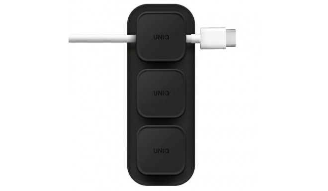 UNIQ Pod Mag magnetic cable organizer + base dark gray/charcoal dark gray