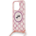 Karl Lagerfeld KLHMP15LHCKCKLCP iPhone 15 Pro 6.1" pink/pink hardcase IML Crossbody Monogram Karl & 