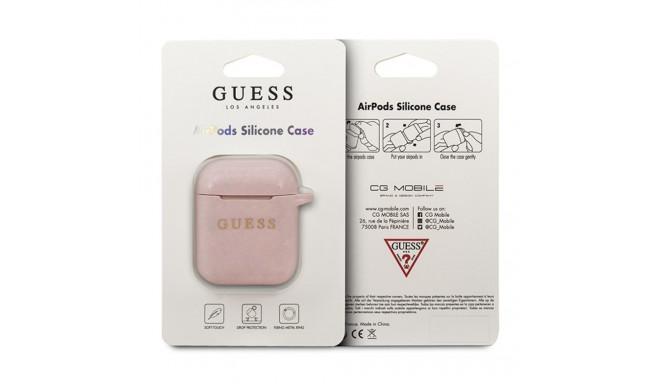 Guess GUACCSILGLLP AirPods kate roosa silikoon sädelev