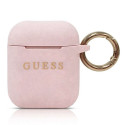 Guess GUACCSILGLLP AirPods 1/2 cover light pink/pink Silicone Glitter