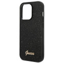 Guess GUHCP14LHGGSHK iPhone 14 Pro 6.1" black/black hard case Glitter Script