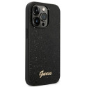 Guess GUHCP14LHGGSHK iPhone 14 Pro 6.1" black/black hard case Glitter Script