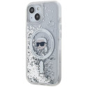 Karl Lagerfeld KLHMP15SLGKISGH iPhone 15 / 14 / 13 6.1" hardcase transparent Liquid Glitter Karl Hea