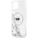 Karl Lagerfeld KLHMP15SLGKISGH iPhone 15 / 14 / 13 6.1" hardcase transparent Liquid Glitter Karl Hea