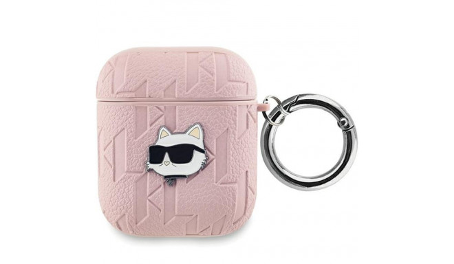 Karl Lagerfeld KLA2PGCHPP AirPods 1/2 cover pink/pink Monogram Choupette Head