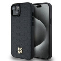 DKNY DKHMP15SPSHRPSK iPhone 15 / 14 / 13 6.1" black/black hardcase Leather Pattern Metal Logo MagSaf