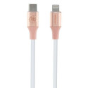 Guess GUCLLALRGDP USB-C - Lightning cable 1.5m Fast Charging pink/pink Ebossed Logo