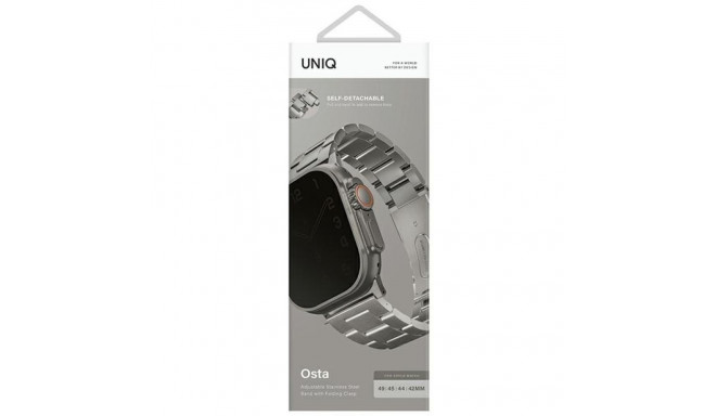 UNIQ Osta rihm Apple Watch 42/44/45/49mm Series 1-8/SE/SE2/SE3/Ultra1/2/3 roostevabast terasest hõbe