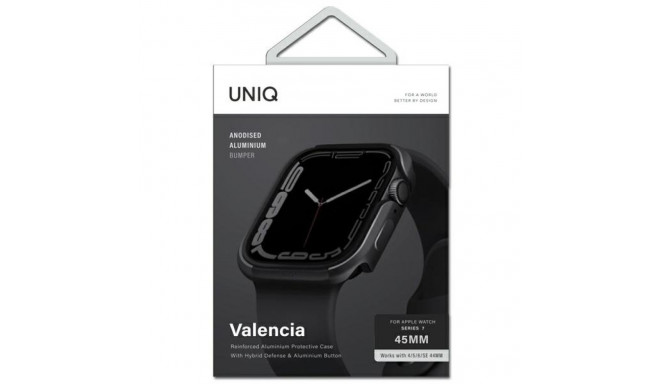 UNIQ Valencia Case Apple Watch Series 4/5/6/7/8/9/SE/SE2/SE3 45/44mm. graphite