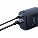 3MK HyperCharger 20W 1xUSB-C + 1xUSB-A PD/QC mains charger black/black