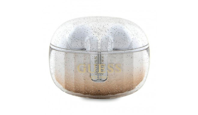 Guess Bluetooth Headphones GUTWSHDGKEED TWS + Docking Station Gold/gold Glitter Gradient