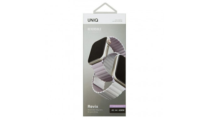 UNIQ Revix rihm Apple Watch Series 1-8/SE/SE2/Ultra 42/44/45/49mm pööratav magnetiline sirel-valge