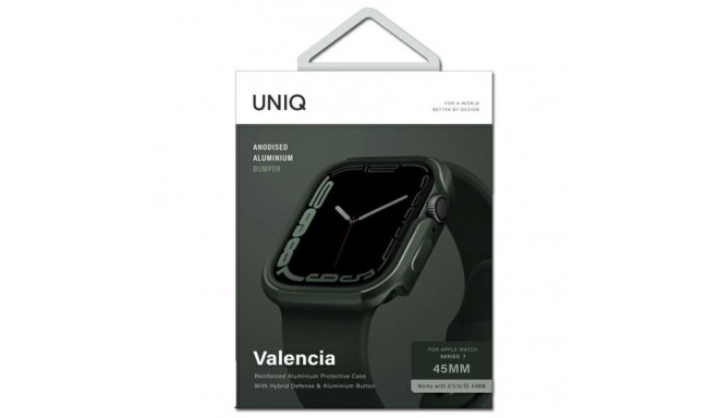 UNIQ Valencia ümbris Apple Watch Series 4/5/6/7/8/SE/SE2 45/44mm roheline