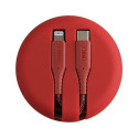 UNIQ MFI Halo USB-C-Lightning Cable 18W Nylon Coiled 1.2m Red/Carmine Red