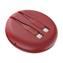 UNIQ MFI Halo USB-C-Lightning Cable 18W Nylon Coiled 1.2m Red/Carmine Red