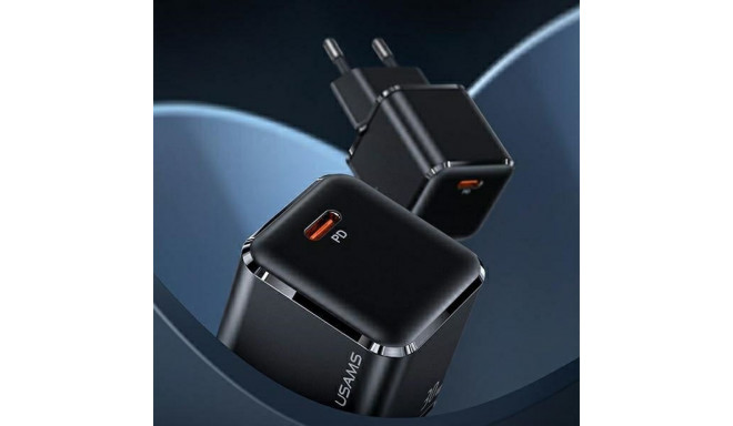 USAMS seinalaadija 1xUSB-C T45 30W PD3.0 + QC3.0 kiirlaadimine + U63 kaabel USB-C/Lightning valge