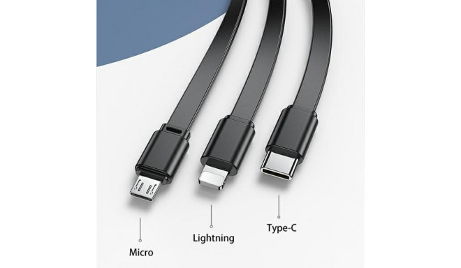 Usams Powerbank PB63 3in1 10000mAh 20WQuick Charge US+EU pistik + kaablid USB-C/Lightning/MicroUSB m