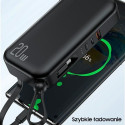 USAMS Powerbank PB63 3in1 10000mAh 20W Quick Charge US+EU Plug + Cables USB-C/Lightning/MicroUSB bla