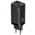 USAMS Lad. network. 1xUSB-C+1xUSB T47 65W (head only) PD Fast Charging Super Si black/black CC153TC0