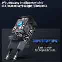 USAMS Lad. network. 1xUSB-C T45 mini 30W (head only) PD3.0 Fast Charging black/black CC148TC01 (US-C