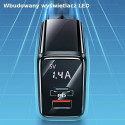 USAMS Lad. network. 1xUSB-C+1xUSB T40 20W LED (head only) PD3.0 +QC3.0 Fast Charging black/black CC1