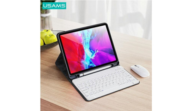 USAMS Winro ümbris klaviatuuriga iPad Air 10.9" lilla kate-valge klaviatuur