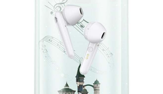 USAMS Bluetooth 5.0 TWS SD Series juhtmevabad kõrvaklapid valge BHUSD01