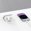 USAMS Lad. network. 2xUSB-C+1xUSB 65W (head only) GaN PD3.0 +QC3.0 Fast Charging white/white Sandru 