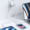 USAMS Lad. network. 2xUSB-C+1xUSB 65W (head only) GaN PD3.0 +QC3.0 Fast Charging white/white Sandru 