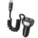 USAMS Lad. alone. C37 1xUSB+1xUSB-C 60W + USB-C 30W PD+QC Fast Charge cable black/black CC192CC01 (U