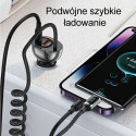 USAMS Lad. alone. C37 1xUSB+1xUSB-C 60W + USB-C 30W PD+QC Fast Charge cable black/black CC192CC01 (U