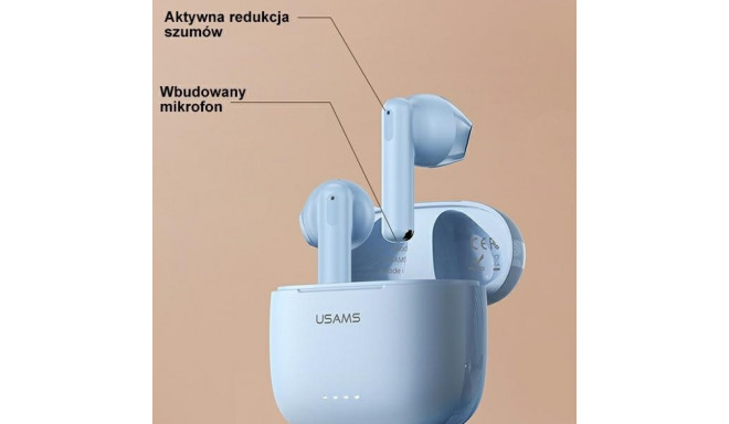 Usams Bluetooth 5.3 TWSUS14 Series juhtmevabad kõrvaklapid kahe mikrofoniga sinine/sinine BHUUS03