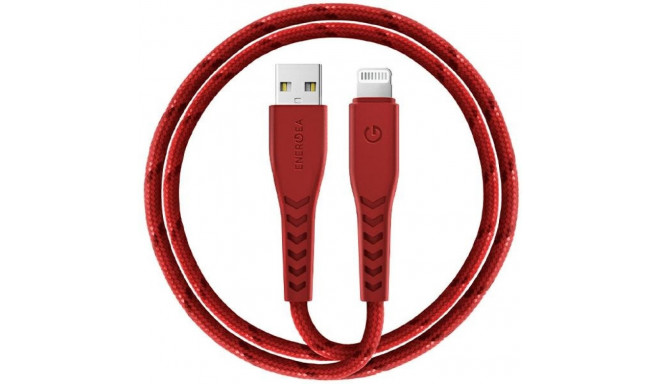 Energea Nyloflex USB - Lightning kaabel laadimiseks ja sünkroonimiseks C89 MFI 1,5 m punane