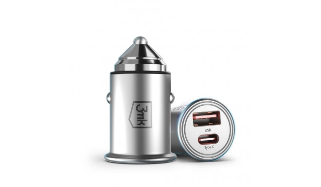 3MK HyperCar Charger 30W Power Delivery autolaadija 1xUSB-A + 1xUSB-C