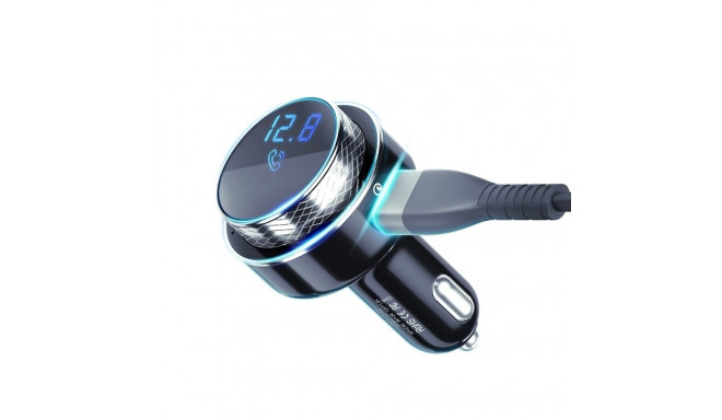 3MK HyperCar Charger FM Transmitter + car charger - 2xUSB-A + 1 TF card reader + Bluetooth