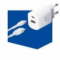 3MK HyperCharger 20W 1xUSB-C + 1xUSB-A wall charger PD/QC white/white