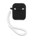 Guess GUACA2LSVSBW AirPods 1/2 cover black and white Silicone Vintage