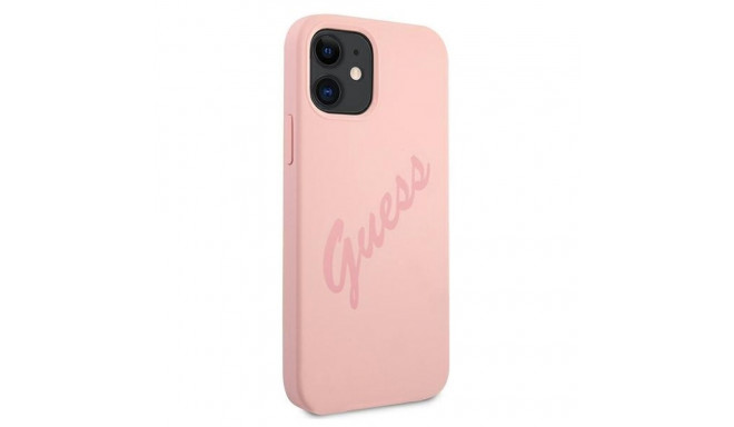 Guess GUHCP12SLSVSPI iPhone 12 mini 5.4" roosa kõvaümbris Script Vintage