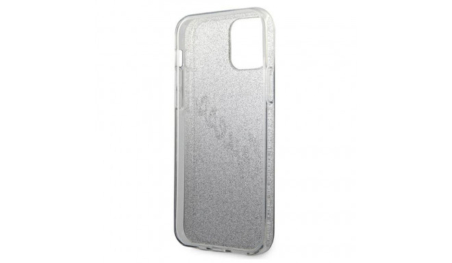 Guess GUHCP12LPCUGLSBK iPhone 12 Pro Max 6.7" must kõvakaaneline sädelev gradiendiga ümbris kirjadeg