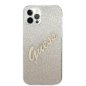 Guess GUHCP12LPCUGLSGO iPhone 12 Pro Max 6.7" gold/gold hardcase Glitter Gradient Script