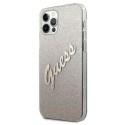 Guess GUHCP12LPCUGLSGO iPhone 12 Pro Max 6.7" gold/gold hardcase Glitter Gradient Script