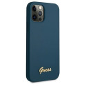 Guess GUHCP12LLSLMGBL iPhone 12 Pro Max 6.7" blue/blue hardcase Metal Logo Script