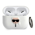 Karl Lagerfeld KLACAPSILGLWH AirPods Pro cover white/white Silicone Ikonik