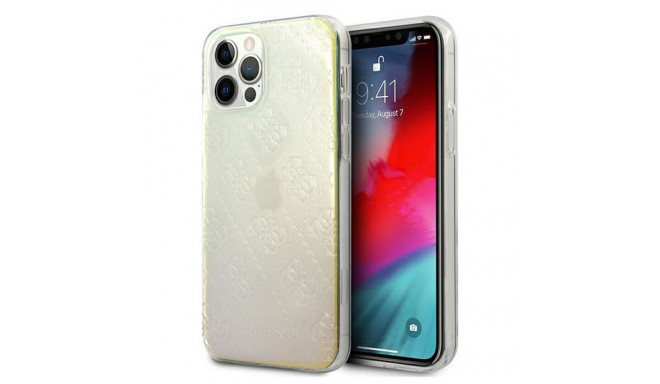 Guess GUHCP12M3D4GIRBL iPhone 12/12 Pro 6.1" vikerkaarevärvi kõvakorpus 4G 3D mustriga kollektsioon