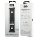 Karl Lagerfeld KLAWLSLKCNK Apple Watch Strap 42/44/45/49mm black/black strap 3D Rubber Karl&Choupett