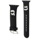 Karl Lagerfeld KLAWLSLKCNK Apple Watch Strap 42/44/45/49mm black/black strap 3D Rubber Karl&Choupett